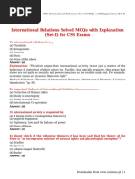 CSS International Relations Solved MCQs With Explanation (Set-I) PDF