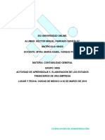 Actividad de Aprendizaje 5. Elaboración de Los Estados Financieros de Una Empresa