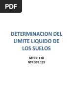 Determinacion Del Limite Liquido de Los Suelos