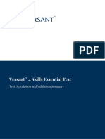 Versant 4 Skills Essential Test TestDescription ValidationSummary