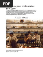 Los 10 Mejores Restaurantes de Cusco