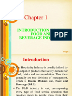 Chapter 1 - Introduction To The Food and Beverage Industry