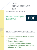 MATH 174: Numerical Analysis: 1 Semester AY 2010-2011