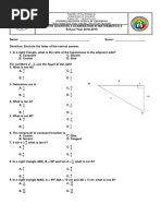 Grade 9 - Fourth Grading Periodic Test in Mathematics