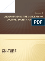 UCSP - Lesson 2 - Understanding The Concepts of Culture, Society, Politics