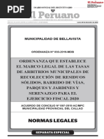 Nueva Ordenanza Bellavista Arbitrios - Informe Económico Financiero