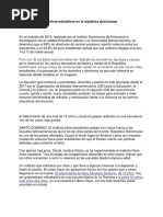 Violencias en Los Centros Educativos en La Republica Dominicana