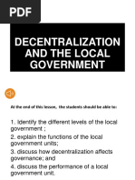 Philippine Politics and Governance: Decentralization and Local Governance