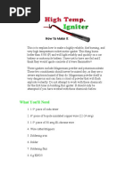 Igniter, High Temp, How To Make It PDF