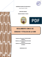 Reglamento Único de Grados y Títulos de La Unh