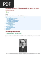 Discovery Elctron, Proton and Neutron