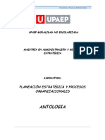 Antología Planeación Estratégica y Procesos Organizacionales