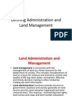 Defining Administration and Land Management