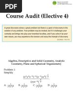 CA1 Algebra, Descriptive and Solid Geometry, Analytic Geometry, Palne and Spherical Trigonometry Problems