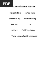 Scope of Child Psychology