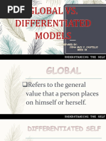 Global vs. Differentiated Models & Real and Ideal Self Concepts