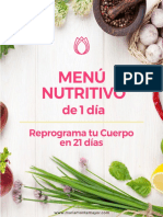 Menú Nutritivo de 1 Día