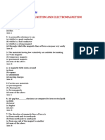 Important MCQ - Magnetism and Electromagnetism