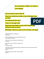 Physical Education and Health 2 PEDH 112 Grade 11 Week 1 20 Second Quaters Kuya SAGUIL