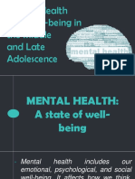 Mental Health and Well Being