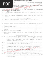 Past Papers 2014 Sargodha University MA English Part 1 Novel Paper 3 PDF