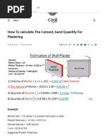 How To Calculate The Cement, Sand Quantity For Plastering - Engineering Discoveries PDF