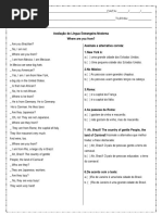 Teste de Ingles 8 Ano