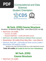 M.Tech - CDS - IISc Course Plan 2019