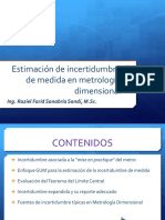 Estimacion de Incertidumbre de Medida en Metrologia Dimensional Ing Raizel Farid Sanabria Sandi PDF