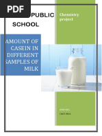 Amount of Casein in Different Milk Samples