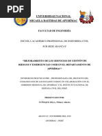 Informe de Practicas Pre Profesionales de Ingeniería Civil - UNAMBA - Wilmer Tuñoque Zela