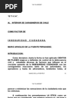 La Etica en Carabineros de Chile Como Factor de Inseguridad Ciudadana