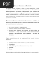 Mercados Financieros en Guatemala