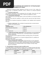 Requirement Gathering and Analysis