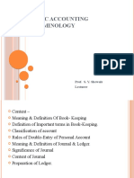 Basic Accounting Terminology: Prof. S. Y. Shewale Lecturer