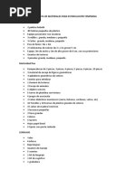 Lista de Materiales para Estimulacion Temprana