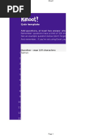 Kahoot Quiz Template