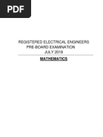 Mathematic 2018-2012 Past Pre-Board