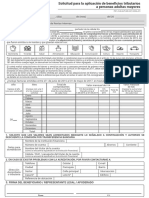 Solicitud para La Aplicación de Beneficios Tributarios A Personas Adultas Mayores