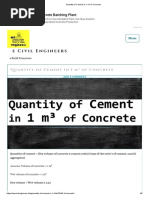 Quantity of Cement in 1 M of Concrete