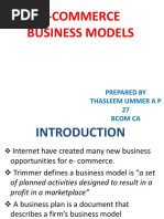 E-Commerce Business Models