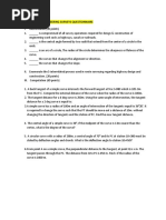 Prelim Exam of Route Surveying Questionnaire