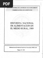 Encuesta Nacional de Alimentacion en El Medio Rural, 1989 PDF