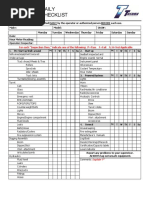 Excavator Daily Inspection Checklist