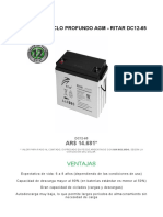 DC12-65 Ritar - Batería de Ciclo Profundo Agm - Enertik
