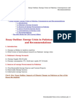 Essay Outline - Energy Crisis in Pakistan - Consequences and Recommendations