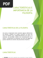 Caracteristicas e Importancia de La Filosofia