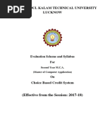 MCA II Year Evaluation Scheme and Syllabus (Effective From 2017-18) PDF