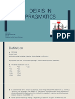 Deixis in Pragmatics