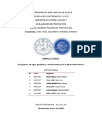 Marco Logico - PROGRAMA DE AGUA POTABLE Y SANEAMIENTO PARA EL DESARROLLO HUMANO (FASE I)